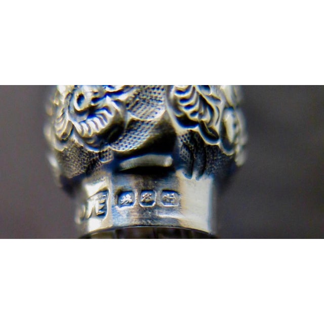 Metal Vintage Antique British Sterling & Crystal Miniature Scent Bottle For Sale - Image 7 of 8