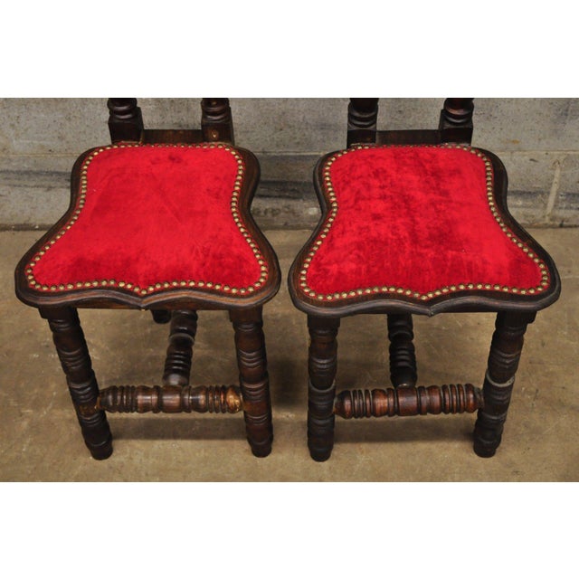 Vintage Spanish Jacobean Renaissance Revival Gothic Red Hall Prayer