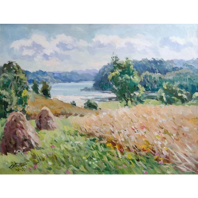 Edgars Vinters, Rye Field, 2000, Oil on Cardboard For Sale - Image 4 of 4