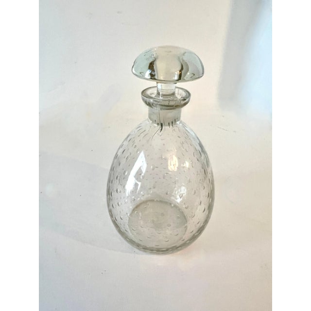 Small Glass Decanter with Bubbles and with Stopper For Sale - Image 4 of 7