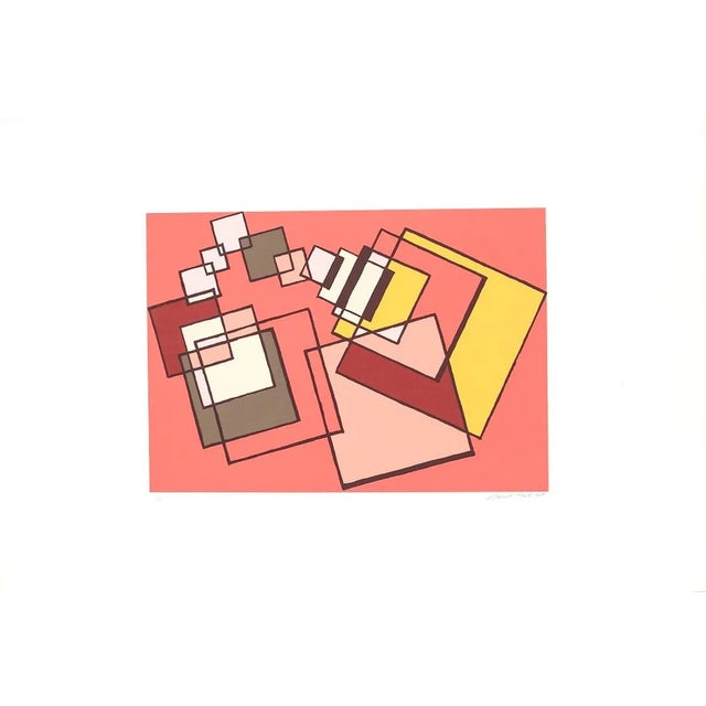 Red Composition - Original Screen Print by Mario Radice - 1978 1978 For Sale