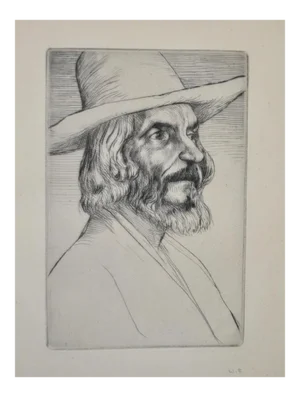 Early Arts & Crafts Etching by Noted Artist William Strang (1859-1921)