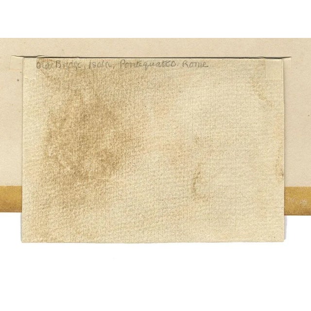 After Joseph Gandy ARA, Pons Fabricius on the Tiber, 1830, Watercolour, Framed For Sale - Image 4 of 6