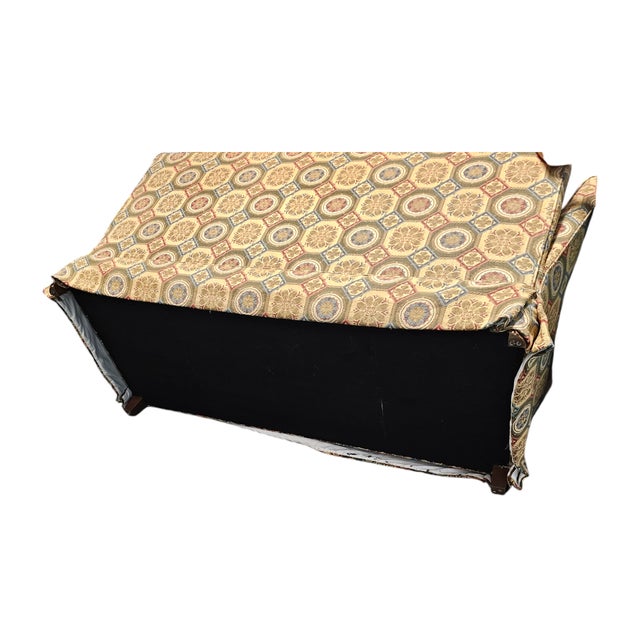 Wood Knole Style Sofa With Tapestry Upholstery and Finials, 90" For Sale - Image 7 of 10