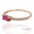 Contemporary 14k 585 Solid Rose Gold Pink Baguette Cut Stone and Natural Diamond Ring, Size 6 For Sale - Image 3 of 12