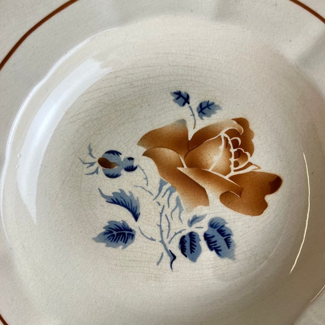 Beige 20th Century Soup Plates with Floral Motif from Sarreguemines, 1920s, Set of 4 For Sale - Image 8 of 11