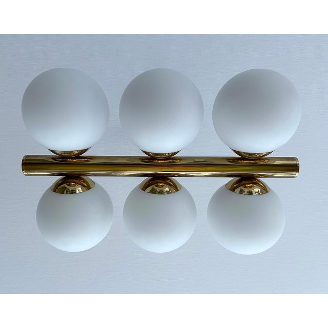 Vintage Glass Pendant Light in the style of Stilnovo, 1950s For Sale - Image 17 of 18