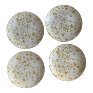 Set of 4 Sheffield Ironstone Golden Meadow 10” Dinner Plates 1950s Vintage English Ironstone