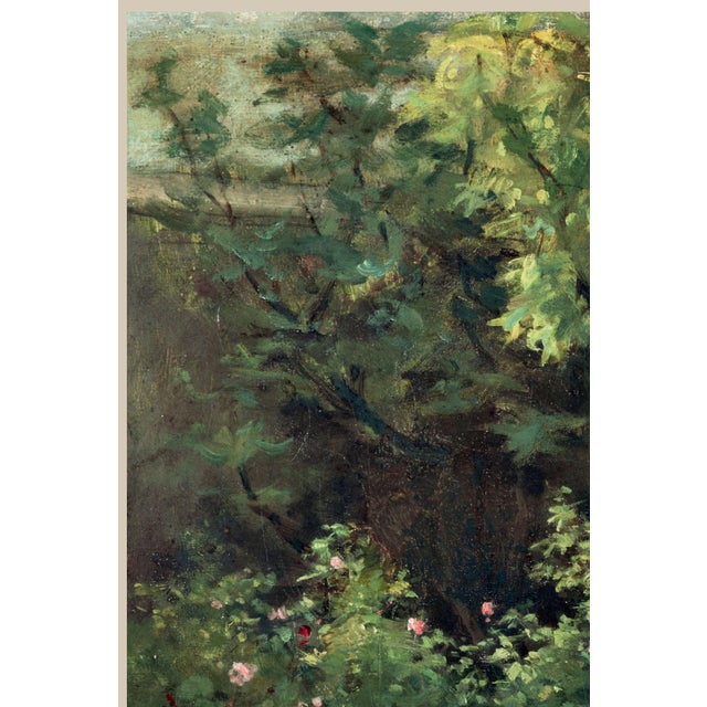 Camille Pissarro Vintage French Garden Art Print – Pink Roses & Green Landscape by Pissarro, 30" X 40" For Sale - Image 4 of 8