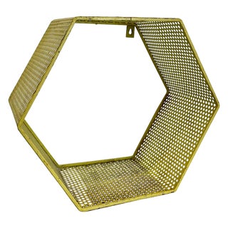 Small Yellow Cube Form Wall Unit attributed to Mathieu Matégot, 1950 For Sale