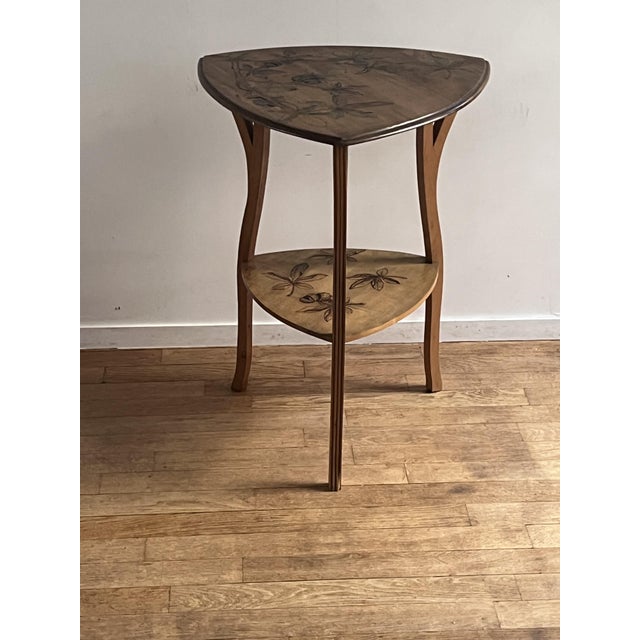 Art Nouveau Chestnut Pedestal Side Table, 1910 For Sale - Image 3 of 9