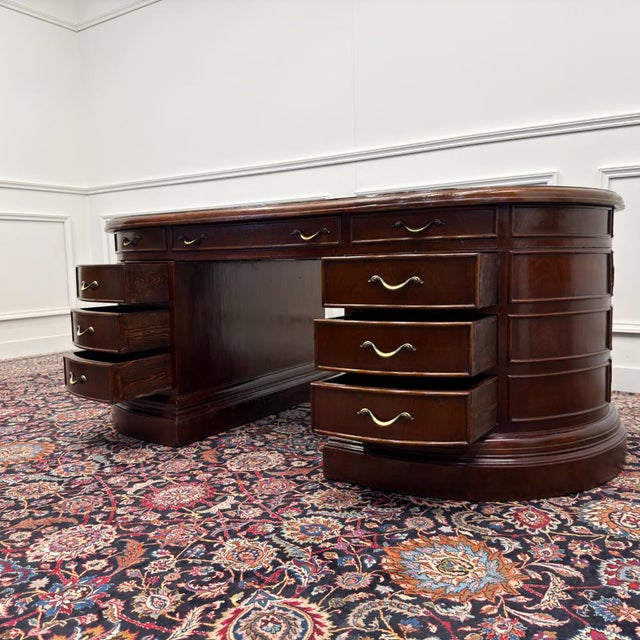 Large Classic English Oval Desk For Sale - Image 16 of 18