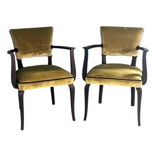 Mid 20th Century Art Decò Pair of French “Bridge” Chairs For Sale