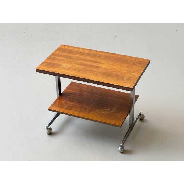 Mid-Century Modern Height-Adjustable Side Table on Casters, 1960s For Sale - Image 3 of 16