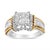 Four gorgeous princess-cut diamonds form the center of this stunning engagement ring for her. A bold border of round...