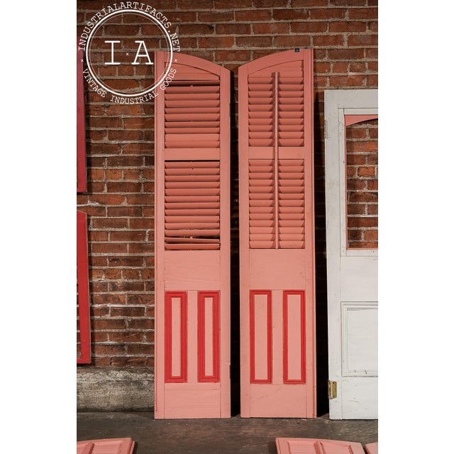 Gothic Antique Salvaged New Orleans Architectural Door & Window Panel Set For Sale - Image 3 of 14