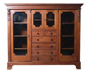 Vintage Italian Oak Bookcase