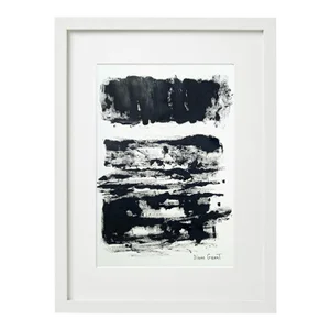 Black and White Minimalist Abstraction 'Fields' Series #3 Joan Mitchell Inspired One-Of-A-Kind High-End Framed Original Painting by Diane Grant