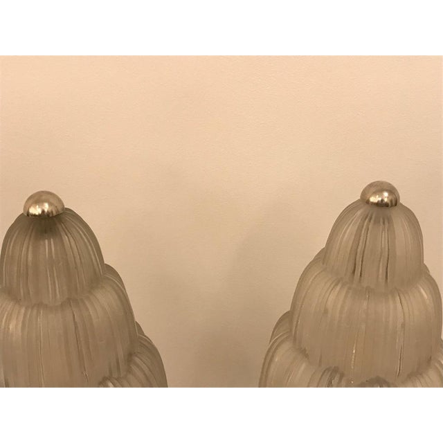 French Art Deco "Waterfall" Table Lamp Signed by Sabino For Sale - Image 11 of 13