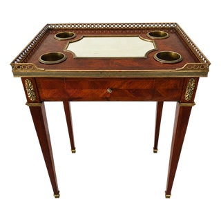 Antique 1890's Boin-Taburet Louis XVI Marquetry Salon Table Napoleon III France For Sale