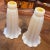 American Art Nouveau White and Gold Ribbed Lily Glass Lamp Shades - a Pair For Sale - Image 10 of 10