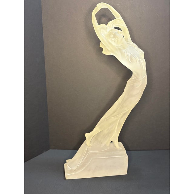 Transparent Tall Frosted Lucite Figurine Dancing For Sale - Image 8 of 9