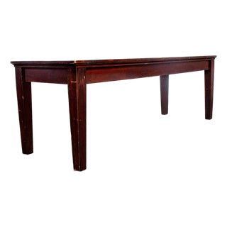 Early 20th Century Rustic Mahogany Farmhouse Harvest Dining Table With Distressed Finish For Sale