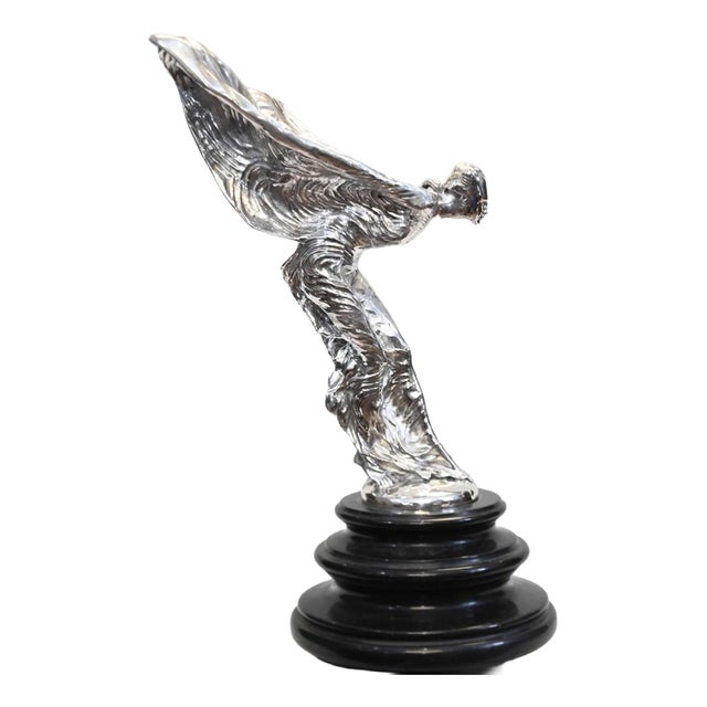 Art Nouveau Flying Lady Bronze Statue Spirit of Ecstacy For Sale