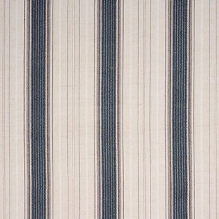 Schumacher Idris Stripe Fabric In Indigo For Sale