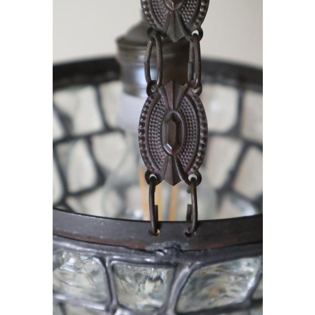 Art Nouveau Pendant Lamp with Slack Glass in Rock Crystal Optics, Germany 1920s For Sale - Image 6 of 16
