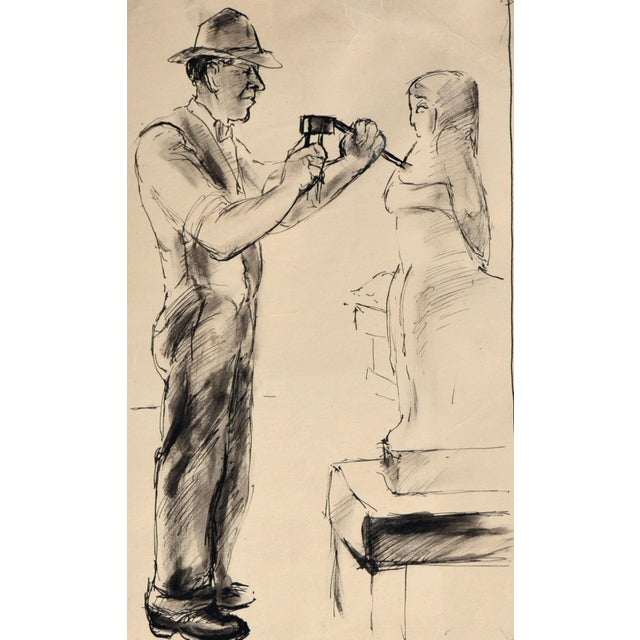 "Roy Zoelin the Sculpture" by Frances Liberman (American, 1911-2002). Signed "Frances Liberman" and dated "Spring 35"...