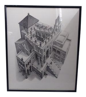 1960s M. C. Escher Ascending and Descending Reproduction Print