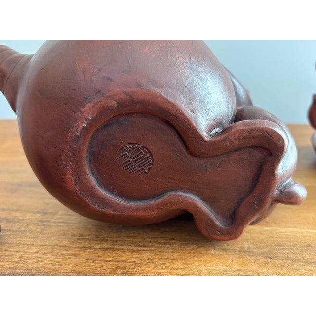 Brown Vintage Chinese Yixing Zisha Tea Set - 6 Pieces For Sale - Image 8 of 9