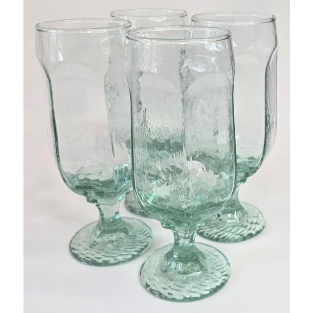 Late 20th Century Icy Green Goblets - Set of Four For Sale - Image 4 of 13