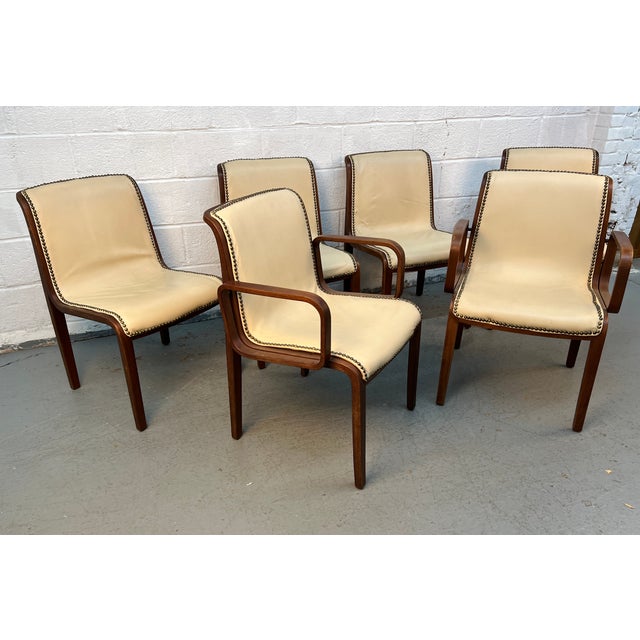 An exceptional set of (6) Bill Stephens for Knoll International bentwood dining chairs, showcasing the innovative design...