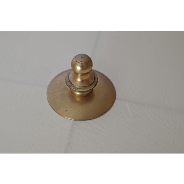 Large Hollywood Regency Leather and Brass Table Lamp, 1960s For Sale - Image 11 of 18