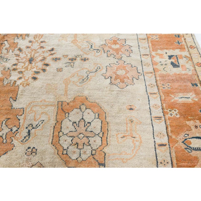 Antique Turkish Oushak Rug For Sale - Image 4 of 8