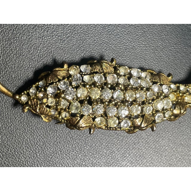 Mid-Century Modern MCM Jewlery Marked Hollycraft High End Designed Art Neuvo Style Brooch For Sale - Image 3 of 6