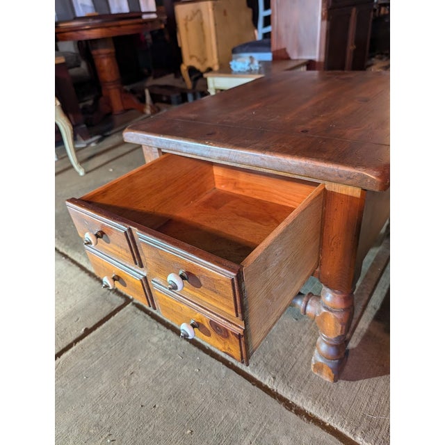 Mid 20th Century Mid 20th Century Mahogany End Table / Nightstand With One Drawer & Bobbin-Turned Legs – Classic English Country For Sale - Image 5 of 8