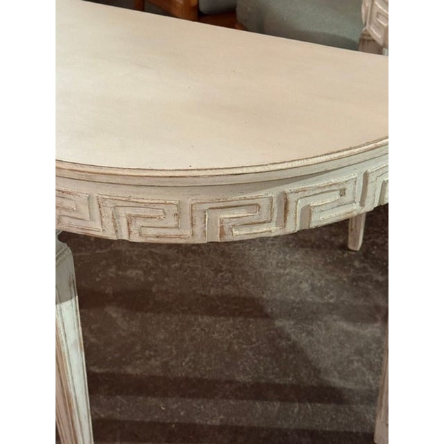 1920s Pair of Swedish Gustavian Painted Consoles For Sale - Image 5 of 7