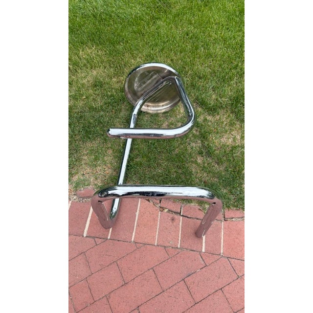 Chrome Kinetics "Paperclip" Bar Stool, Model K700, Canada, 1970s For Sale - Image 8 of 8