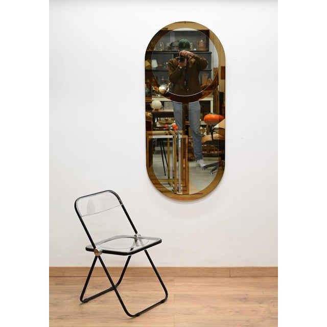 Large Triple Bronze Colored Mirror by Crystal Art, Italy, 1970s For Sale - Image 15 of 18