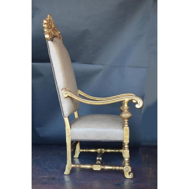 Italian 19th Century Italian Trono / Throne Chair For Sale - Image 3 of 9
