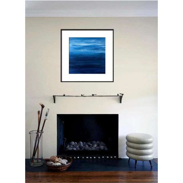 Modern "Seascape" Original Abstract Acrylic Painting on Canvas Board by Shabs Beigh For Sale - Image 3 of 4