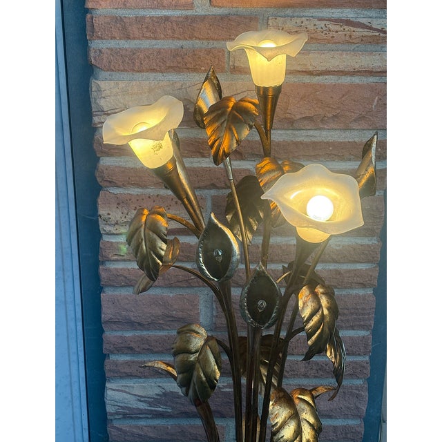 1960s Gold-Plated Metal and Glass Shade Floor Lamp from Hans Kögl, 1960s For Sale - Image 5 of 11