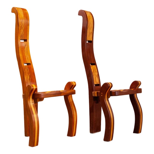A Unique Pair of Unusual Studio Craft Accent Chairs, C. 2000. For Sale