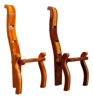 A Unique Pair of Unusual Studio Craft Accent Chairs, C. 2000.