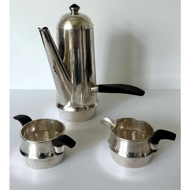 Metal 1960s Mid-Century Modern Modern Mexican Silver Coffee Set by Williams Spratling - 3 pcs For Sale - Image 7 of 15