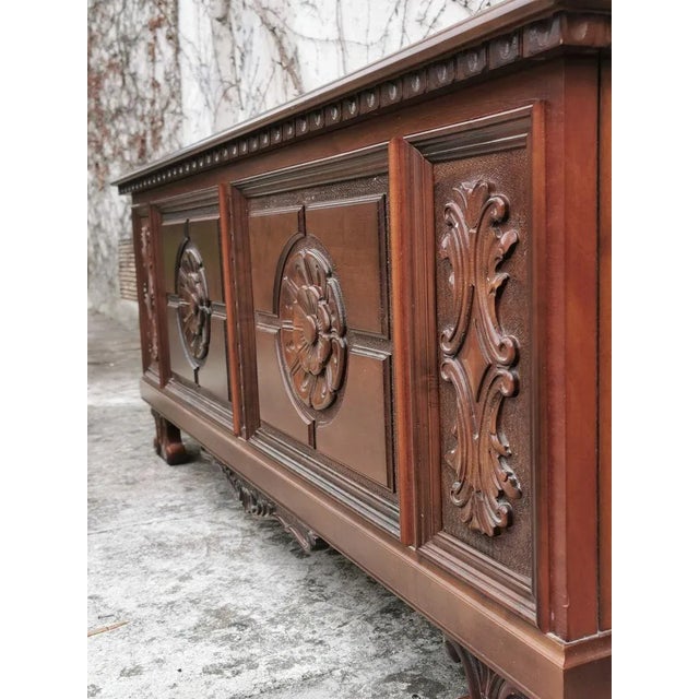 Carved Walnut Chest, 1970s For Sale - Image 4 of 12