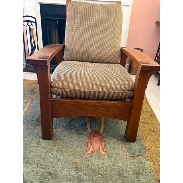 Arts & Crafts 1980s Morris Bow Arm Chair by Stickley For Sale - Image 3 of 7